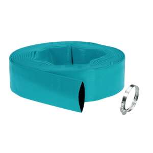 Gardena Zestaw węża płaskiego 38 mm, 10-metrowy płaski wąż z obejmą, średnica 38 mm, niebieski - Nawadnianie