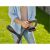 Close-up of woman holding Gardena EasyCut 23/18V P4A cordless grass trimmer handle.