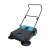 Detoolz 800mm 30L MS80-A manual sweeper, side view, showing the blue collection bin and the handle