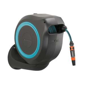 Gardena RollUp M стенен барабан за маркуч, черен и син, маркуч 20 метра - Напояване