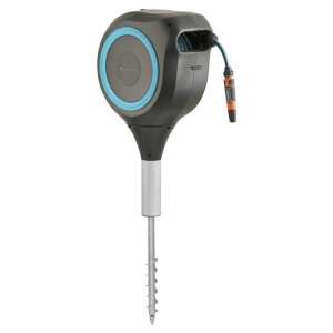 Gardena RollUp M hose reel, gray-blue, with automatic hose retraction, 20 meter hose, for easy watering - hoses