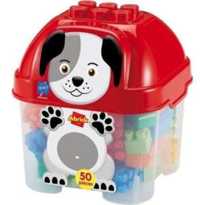 Ecoiffier Abrick building blocks set with 50 pieces in a dog-shaped container - Plastic Building Toy