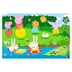 Trefl Peppa Pig 60-teiliges Puzzle mit Peppa Pig und ihren Freunden, die im Park spielen - Puzzle
