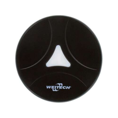 Weitech ultrasonic animal repeller, black, round, with white light