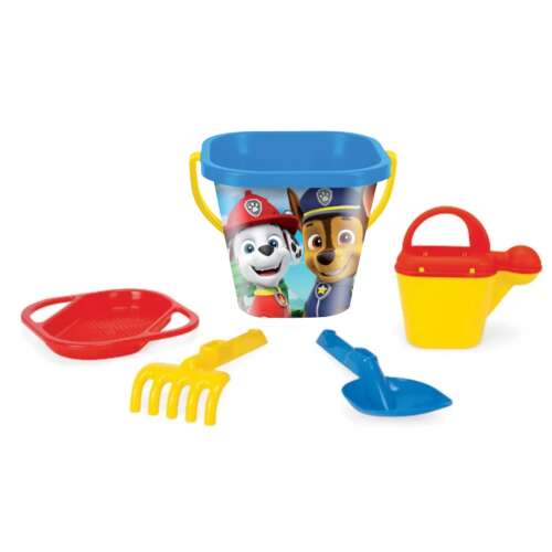 Zestaw do piaskownicy Paw Patrol z 5 elementami, w tym wiaderko, konewka, grabie, łopatka i sito