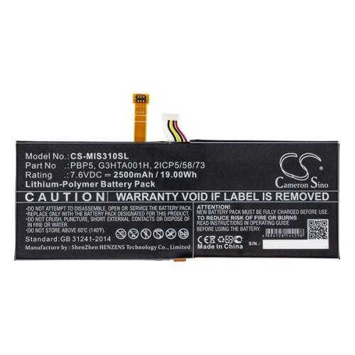 Cameron Sino 7.6V 2500mAh Li-Polimer akkumulátor Microsoft 2ICP5/58/73-hoz, csere akkumulátor - Tablet alkatrész
