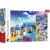 Puzzle Trefl 3000 elementów przedstawiające greckie wakacje z widokami na Santorini, plażę Zakynthos i wiatrak Mykonos.