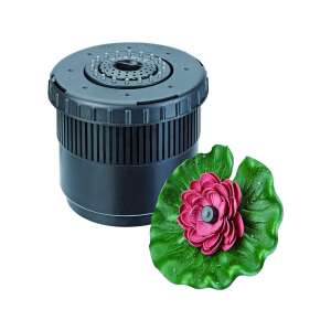 Pontec 43188 Teichluftpumpe mit Seerosenblatt, schwarz, für Sauerstoffversorgung und Wasserzirkulation - Gartenbau