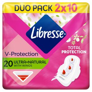 Libresse Ultra+ Natural normál krídlové hygienické vložky s výťažkom Aloe Vera 20 ks 120354439 - Libresse