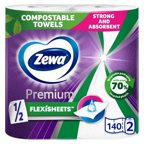 Zewa Premium Flexisheets 2 warstwowe ręczniki papierowe 2 rolki