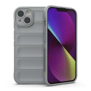 Apple iPhone 14 Plus szürke szilikon tok, ütésálló 3D mintával - Apple