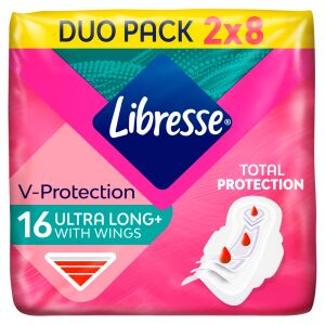 Libresse Ultra Long+ dlhé krídlové hygienické vložky 16 ks 120354433 - Libresse