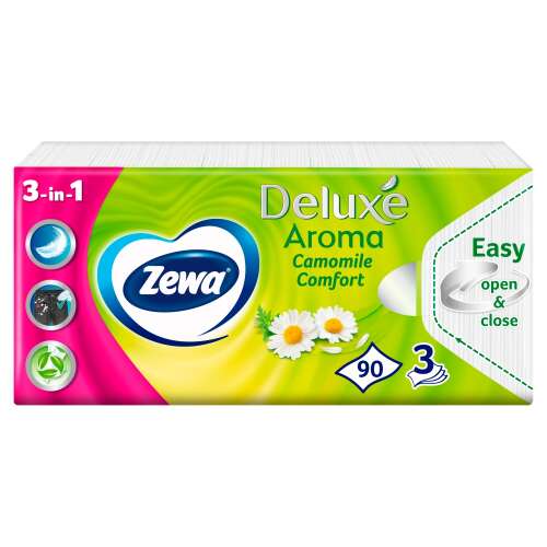 Zewa Deluxe 3 rétegű Papír zsebkendő - Camomile Comfort 90db