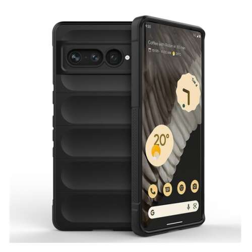 Fekete szilikon telefontok Google Pixel 7 Pro-hoz, megemelt szélekkel a kamera és a képernyő védelméhez - Műszaki cikk és elektronika