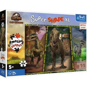 Trefl Jurassic World Camp Cretaceous 104-elementowa Super Shape XL puzzle dla dzieci z 3 dinozaurami - Trefl Puzzle