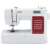 Brother CS10S sewing machine, white with red accents, front view