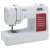 Brother CS10S sewing machine, white with red accents, front view