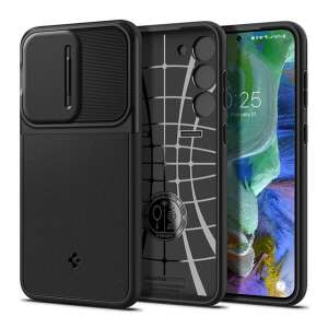 Spigen Optik Armor telefontok Samsung Galaxy S23 Plus-hoz, fekete, kameravédelemmel - Spigen