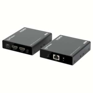 Manhattan 4K HDMI over Ethernet Extender Kit, adó és vevő, fekete - Manhattan