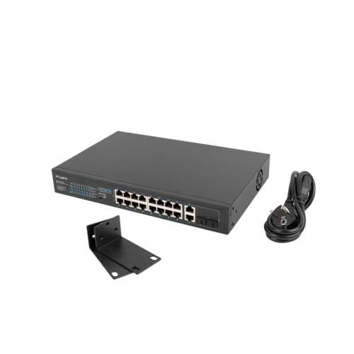 Lanberg RSFE-16P-2C-250 Gigabit Switch z zasilaczem, wspornikiem montażowym i portami RJ-45