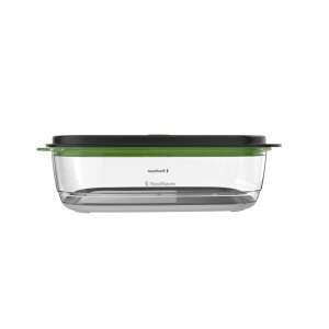 FoodSaver Preserve & Marinate 2.3L ételtároló, átlátszó műanyagból fekete fedéllel és zöld díszítéssel - FoodSaver