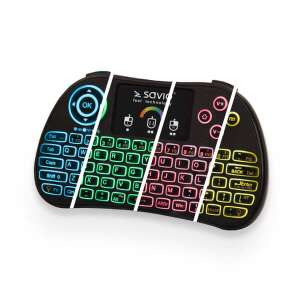 Savio KW-03 wireless mini keyboard with RGB backlight, showing different color options - Savio