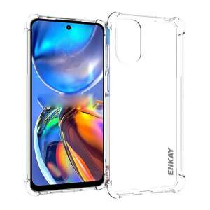 Átlátszó szilikon telefontok Motorola Moto E32s, E32 és G22 modellekhez, ENKAY márka, ütésálló, légpárnás sarkokkal - Enkay