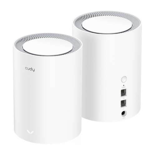 Sistem WiFi Mesh Cudy M1800 AX1800 pentru întreaga casă, pachet de 2, alb
