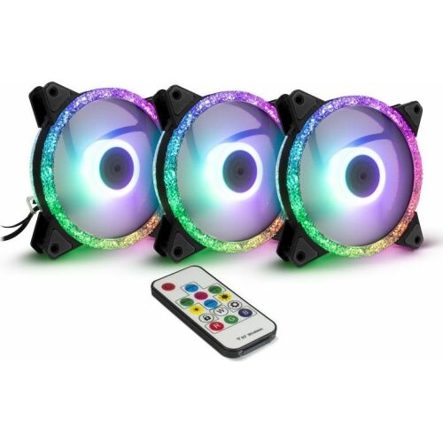 Set 3 ventilatoare Inter-Tech Argus RS-07 120mm iluminare aRGB (88885537) 134279730