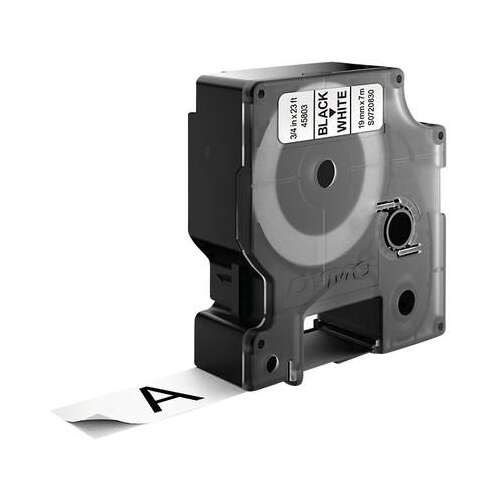 Taśma etykietowa Dymo D1, szerokość 19 mm, czarna na białym, 7 m długości