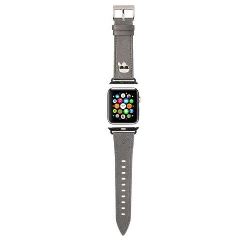 Karl Lagerfeld Karl Lagerfeld Pasek KLAWMOKHG Apple Watch 38/40/41mm srebrny/silver strap Saffiano Karl Heads