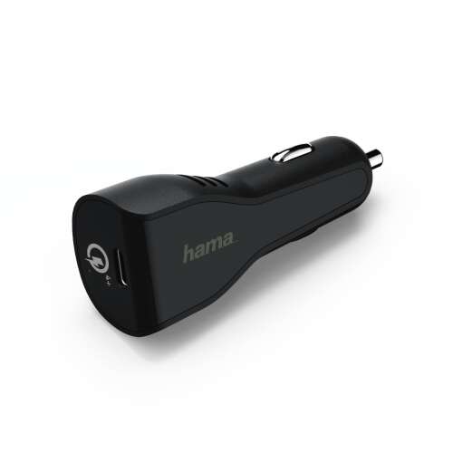 Hama 178274 Auto-USB-C-Ladegerät mit Qualcomm QC 4.0 Technologie, Schwarz
