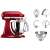 Кухненски робот KitchenAid Artisan 4,8L в цвят Empire Red с аксесоари