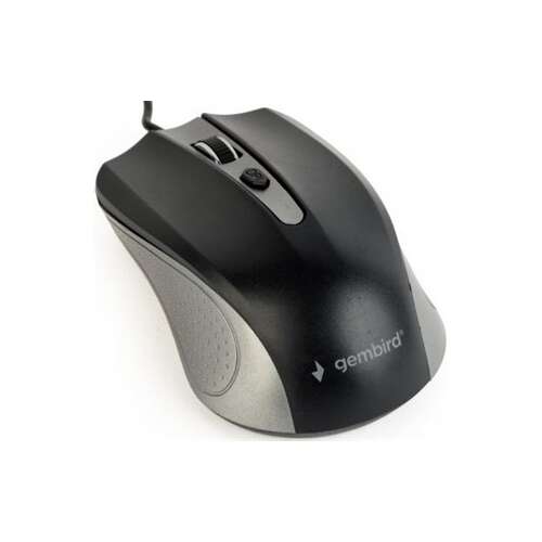 Gembird MUS-4B-01-BS wired optical mouse, black and silver