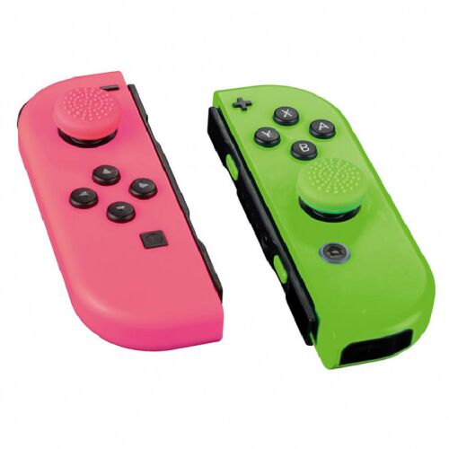Venom pink and green thumb grips for Nintendo Switch controllers