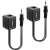 Lindy Sztereó Audio CAT5 Extender, 2 darabos csomag, fekete, RJ45 - 3.5 mm jack, ferde nézet