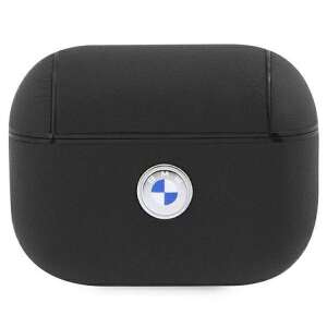 BMW BMAP2SSLBK AirPods Pro 2(2022/2023) cover czarny/black Geniune Leather Silver Logo 99560234 - Artykuły techniczne i elektronika