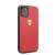 Ferrari On Track IP 11 Pro PU gumitok - Piros, red leather phone case with carbon fiber design and Ferrari logo