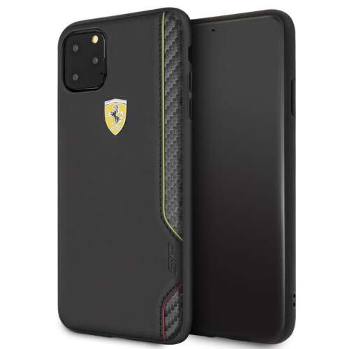 Mäkké PU gumené puzdro FERRARI On Track iPhone 11 Pro – čierne