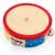 Hape Top-along Tambourine, wooden tambourine with red rim, colorful design, musical notes, top view