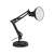 Emos Dustin black desk lamp with white shade, side view