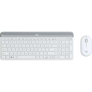 Logitech MK470 Slim Wireless Keyboard and Mouse Combo, White - Keyboard