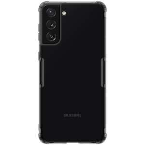 Nillkin Nature Samsung Galaxy S21+ Silicone Case - Black-Transparent, back view - Phone Case