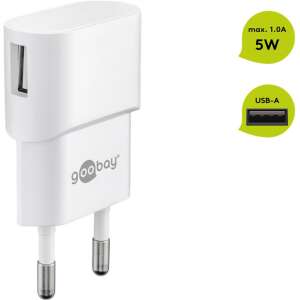 Goobay 44948 Ładowarka sieciowa USB-A, biała, 5W - Goobay
