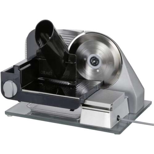 Graef C 21+ Classic elektrische Fleischschneidemaschine, Edelstahl, mit Glasboden und Zubehör