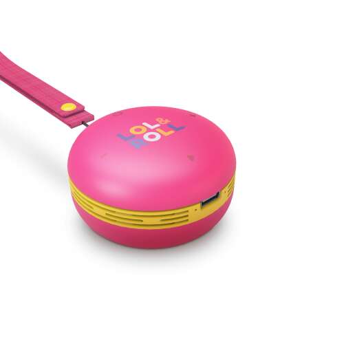 Głośnik Bluetooth Energy Sistem Lol&Roll Pop Kids w kolorze różowym, widok 3/4