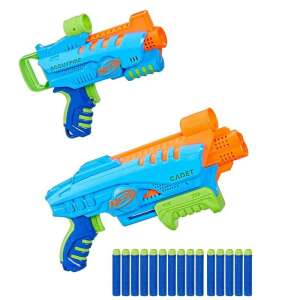 Zestaw startowy Nerf Elite Jr. Ultimate z dwoma pistoletami zabawkowymi, Scoutfire i Cadet, oraz 15 strzałkami z pianki - Hasbro Zabawkowy karabin, nabój