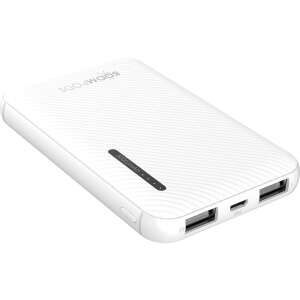 Boompods Obi 5000mAh power bank, fehér, ferde nézet - Boompods