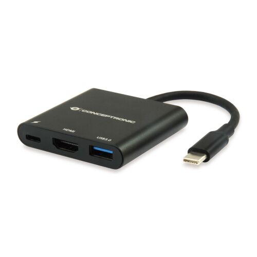 Stație de andocare Conceptronic DONN01B USB-C cu porturi HDMI și USB 3.0