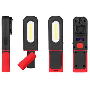 Lampă de atelier LED Tracer TRAOSW47009, negru/roșu, prezintă toate părțile produsului - Lămpi de lucru